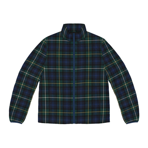 Clan Campbell tartan puffer jacket with Scottish plaid pattern