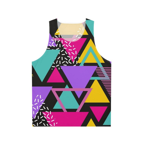 Unisex Memphis Triangles Tank Top with Retro Geometric Pattern