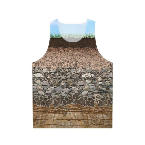 Soil profile unisex tank top with layers of soil horizon