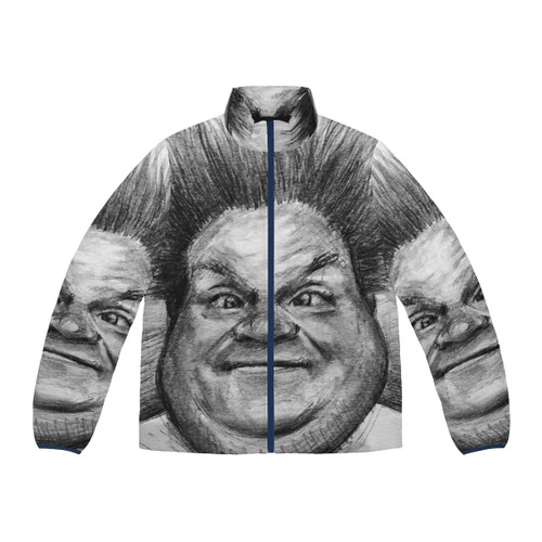 Chris Farley portrait sketch printed on a cozy puffer jacket
