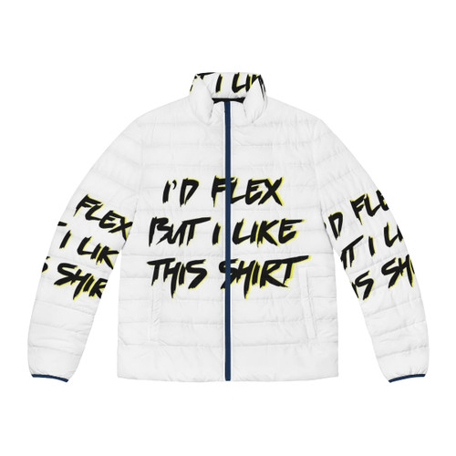 Chris Farley wearing a puffer jacket in a "Saturday Night Live" inspired design