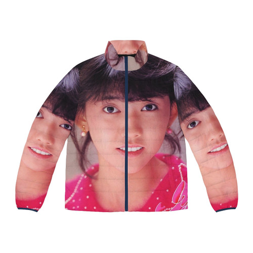 Retro Japanese puffer jacket featuring the album cover of "Chinese Kiss" by Iyo Matsumoto