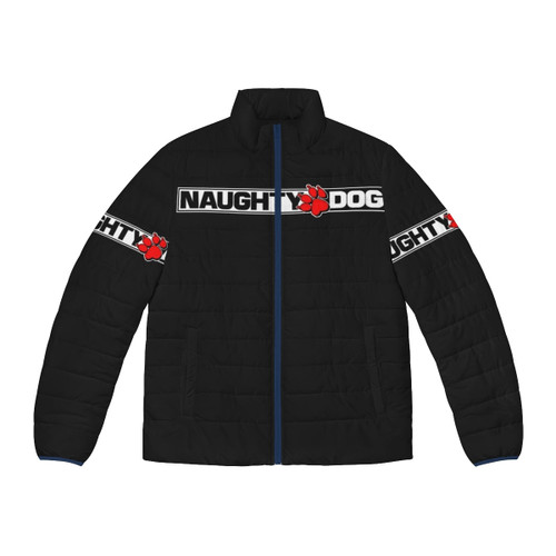 Naughty Dog Puffer Jacket, warm winter coat with naughty dog design