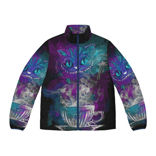 Cheshire Cat Wonderland Tea Party Puffer Jacket