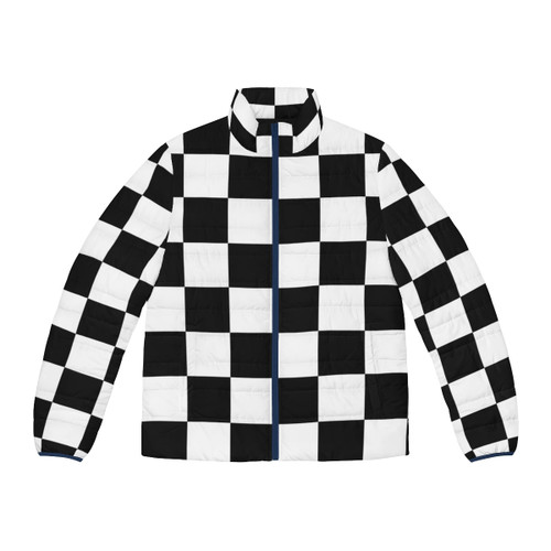 Checkered flag puffer jacket for race winners and motorsports fans