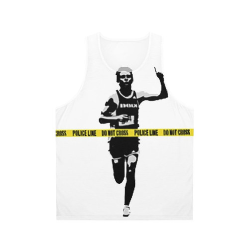 Banksy Marathon Runner Police Line Unisex Tank Top