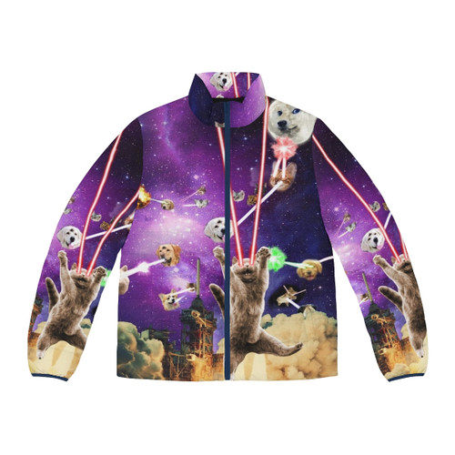 Catscratch puffer jacket featuring iconic cartoon cat characters