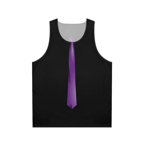 Unisex purple tie graphic design tank top