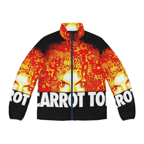 Carrot top puffer jacket in warm, vibrant color