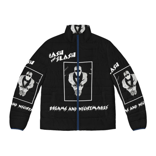 Nash The Slash's "Dreams and Nightmares" 1979 Puffer Jacket featuring progressive rock and FM album artwork