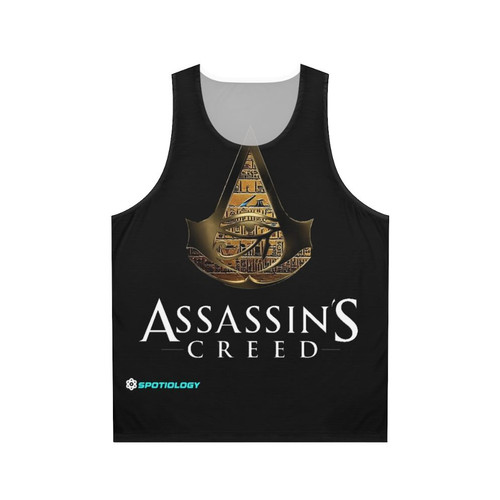 Assassin's Creed inspired unisex tank top with Egyptian-themed graphics