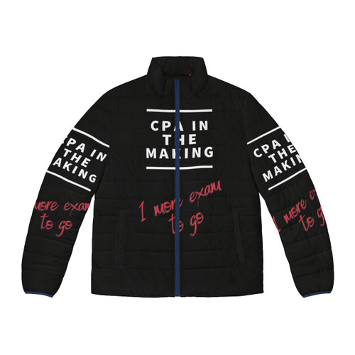 Puffer jacket for female certified public accountant or aspiring CPA