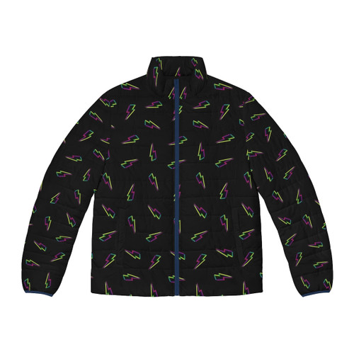 CMYK lightning black minimalist puffer jacket