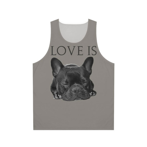 Unisex tank top with a cute French bulldog design