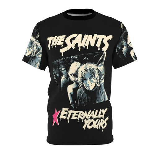 Punk rock band t-shirt with "The Saints Eternally Yours" graphic design