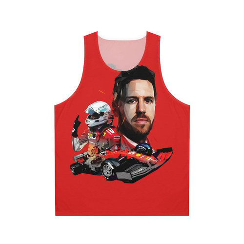 Sebastian Vettel low poly unisex formula 1 tank top
