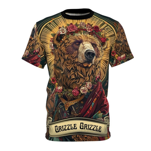 Grizzly bear feminist AOP t-shirt design