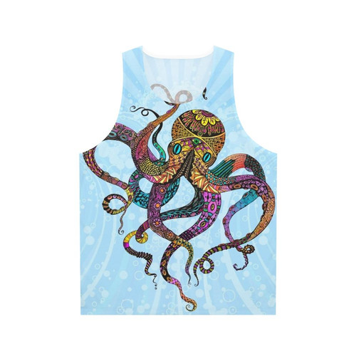 Vibrant electric octopus design tank top
