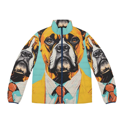 Boxer Puffer Jacket - Vintage 80s 90s Motivational Workout Jacket
