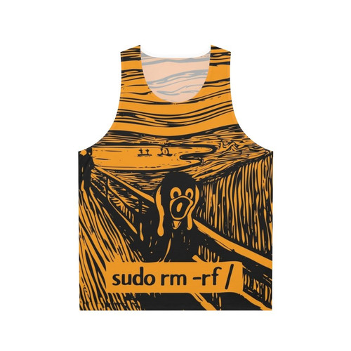 Tux Penguin Scream Linux Graphic Unisex Tank Top