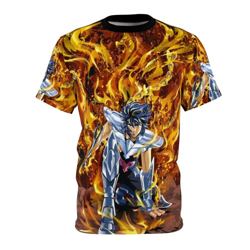 Vibrant t-shirt design featuring the rising, flaming phoenix from the popular anime series