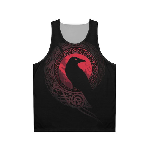 Edda Unisex Tank Top featuring a mystic silhouette and tribal design inspired by Nordic mythology