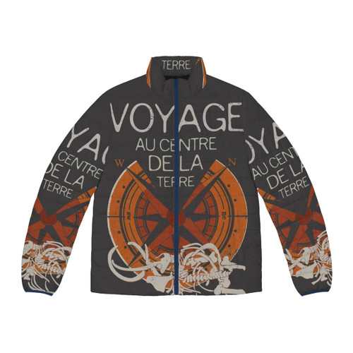 Jules Verne Puffer Jacket featuring a collection of classic novels