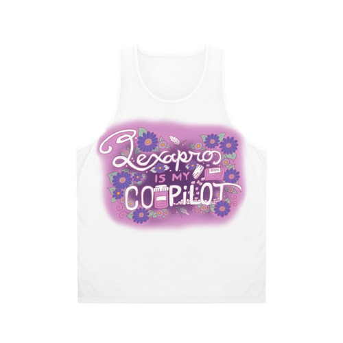 Lexapro inspired unisex tank top with floral tattoo design