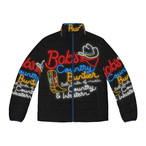 Bob's Country Bunker Puffer Jacket inspired by the Blues Brothers movie and classic country music