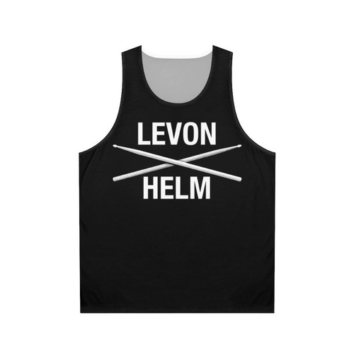 Levon Helm unisex tank top with drummer and band logo