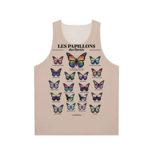 Unisex tank top with a butterfly design for LGBTQ+ pride