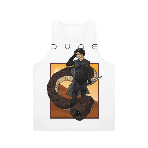 Dune sandworm riding unisex tank top