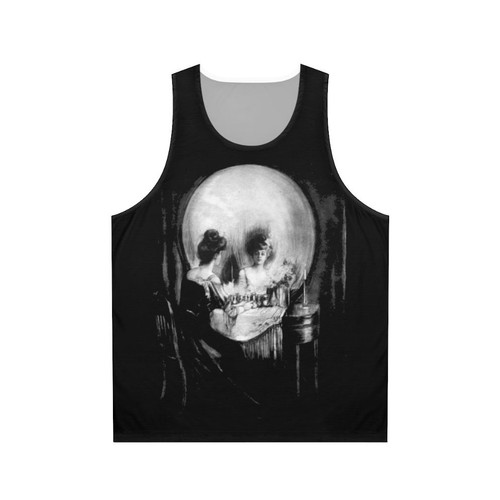 Unisex tank top with "All Is Vanity" gothic art design