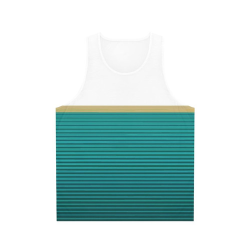 Graphic tank top with abstract design and cultural influences