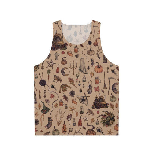 Cozy rustic brown unisex witchy tank top