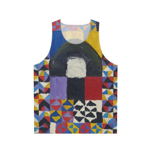 Alfred Jensen's abstract art unisex tank top with geometric and spiritual design
