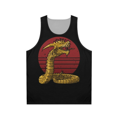 Vintage dragon snake graphic on unisex tank top