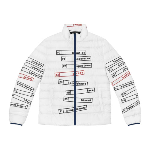 Silver puffer jacket with textured detail
