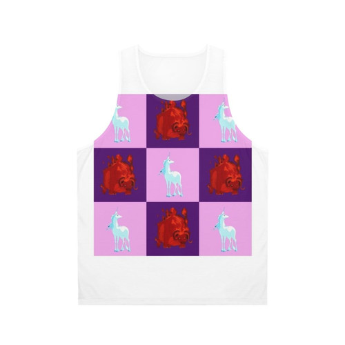 The Last Unicorn color block unisex tank top