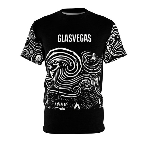 Glasvegas inspired band tank top with abstract graphic design for music fans.