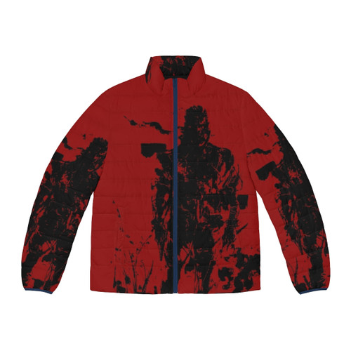 Metal Gear Solid Big Boss Red Black Puffer Jacket for Cosplay and Collectible