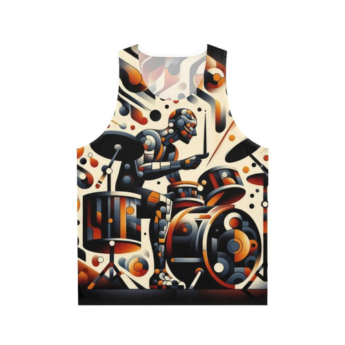 Abstract music drummer unisex tank top