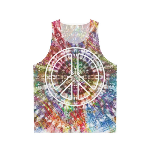 Retro tie dye peace sign psychedelic design unisex tank top