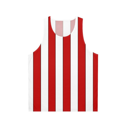 Retro red and white striped unisex tank top