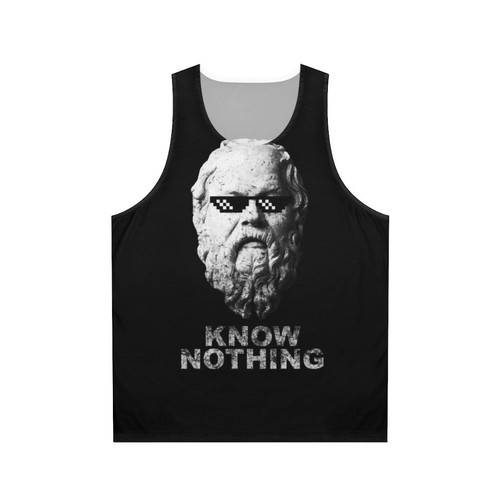 "Know Nothing" Unisex Tank Top with Greek Philosophy Design