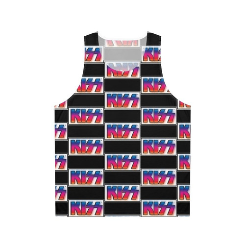 Retro gradient glowing logo kiss band unisex tank top