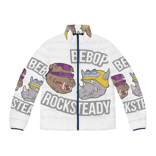 Bebop and Rocksteady inspired puffer jacket with TMNT logo