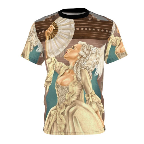 Artistic portrait of a retro-styled woman inspired by Marie Antoinette's iconic fashion and regal elegance.