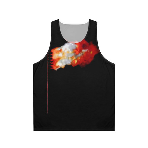Patriotic burning flag unisex tank top