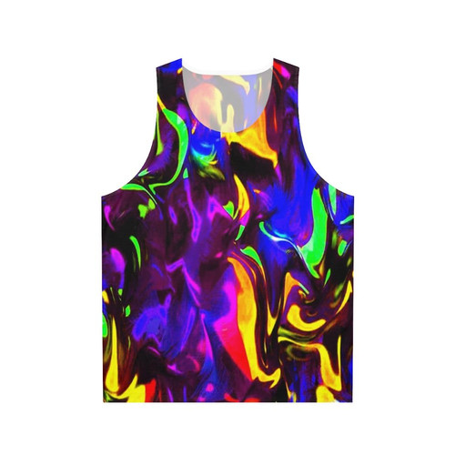 Vibrant neon psychedelic rave glow stick tank top